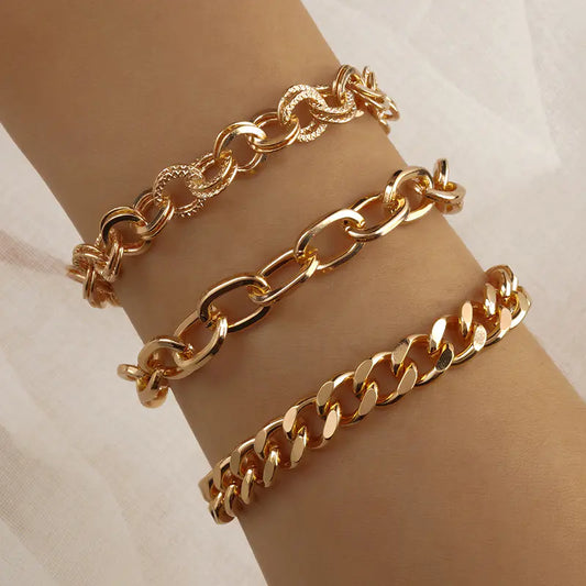 Three-Piece Exaggerated Punk Women's Bracelet Set