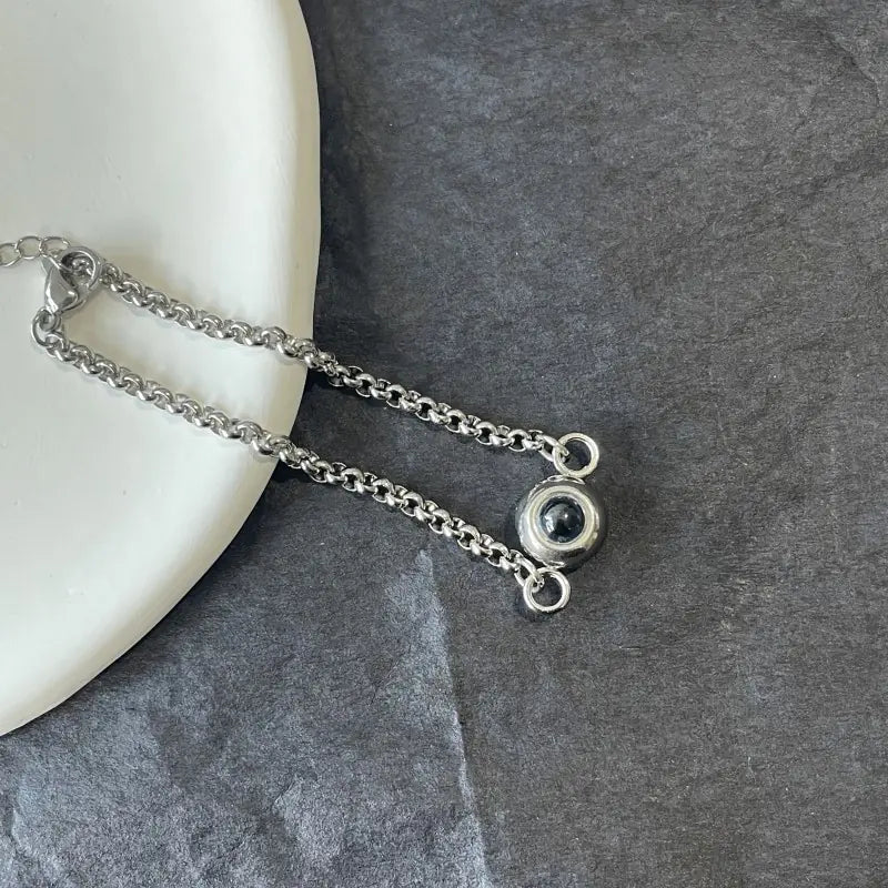 Personalized Titanium Steel Couple Photo Projection Bracelet