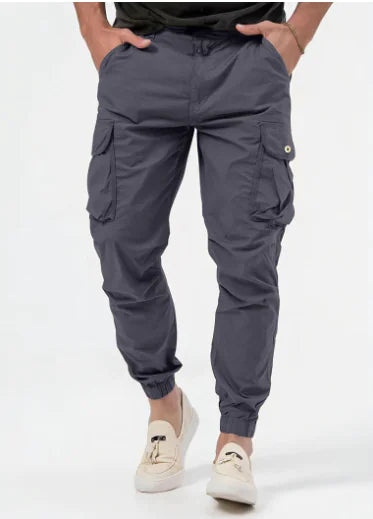 LUCAS Relaxed Cargo Pants with Drawstring and Cuffs