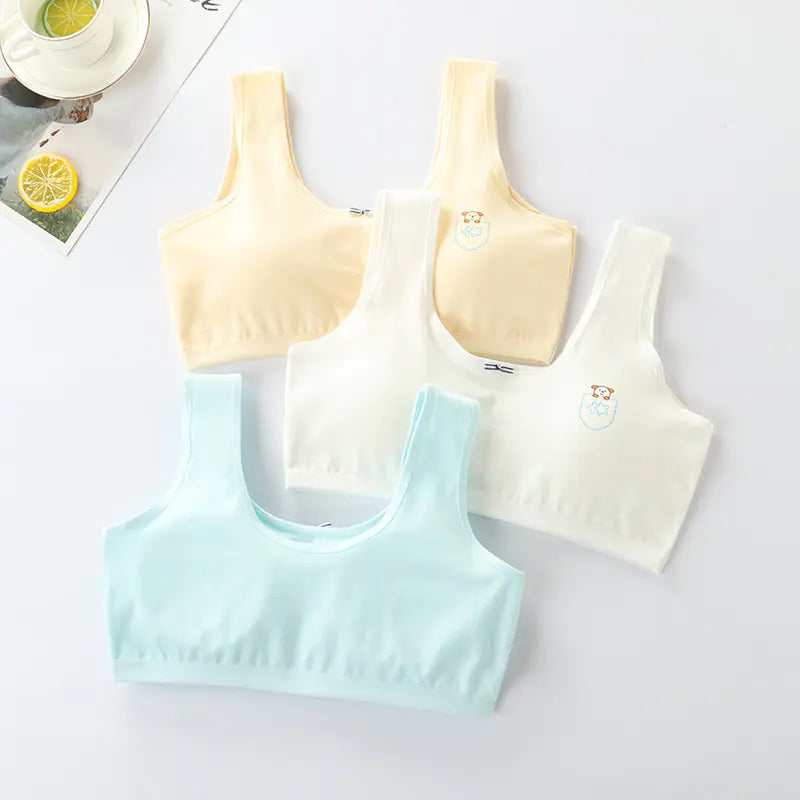 Breathable Underwire-Free Girls Tank Bra for Teens