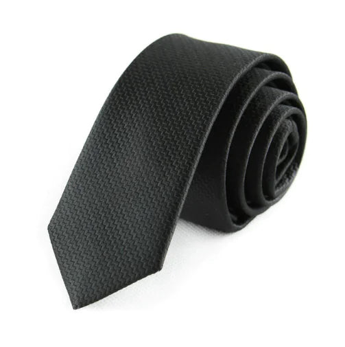 5cm Men's Narrow Business Black Striped Tie