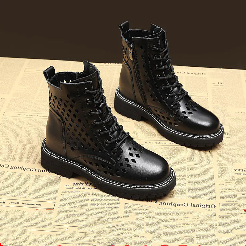 Women's Breathable Hollow Martin Boots for Spring/Fall