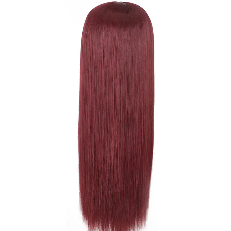 Women's Lace Front Long Straight Wig with Head Cover