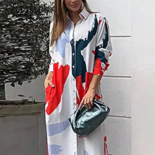 Betina Dress with Printed Polo Collar (One Piece)