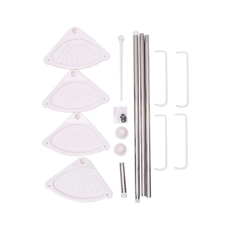 Bathroom Storage Rack Punch Free Telescoping