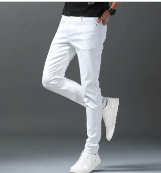 Elastic Jeans and New Spring Autumn White Denim (One Pair)