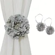 Cloth Flower Magnetic Curtain Tieback - Room Decor Pair