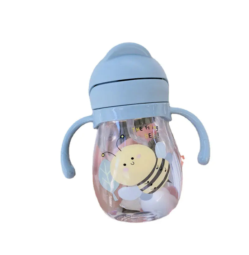 Cute Baby Straw Cup with Gravity Ball and Handle