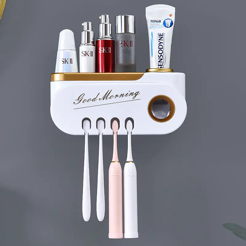 Creative Toothbrush Holder with Toothpaste Squeezer Set
