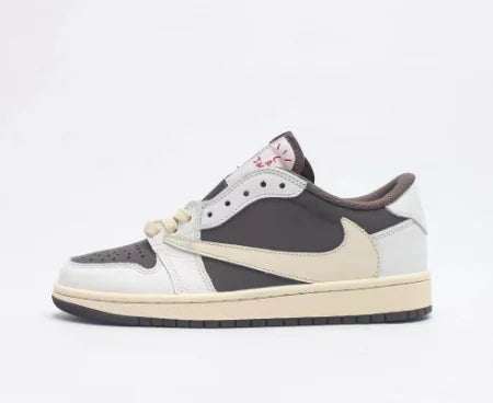 AJ1 Low Sneakers with White Blue Lightning Design