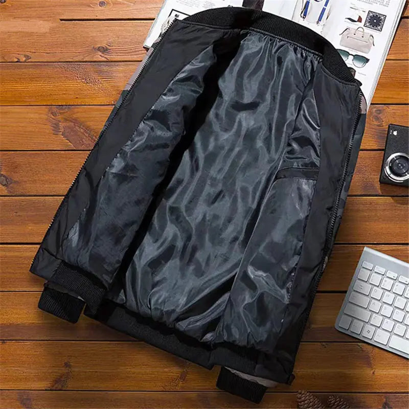 Men's Camouflage Bomber Jacket - Thick Warm Windbreaker