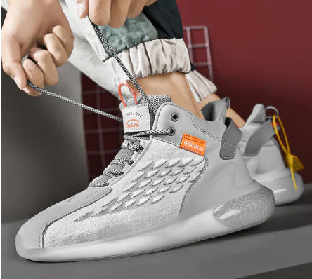 Men's Breathable Luminous Mid-Top Sneakers (Casual)