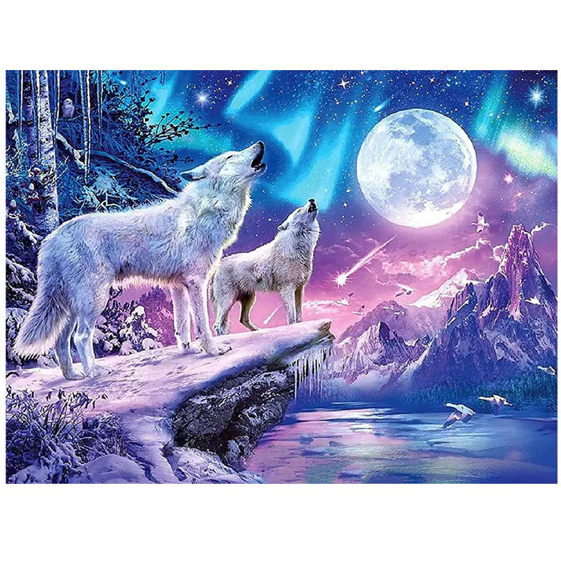 Diamond Painting Kit - Wolf Design for Adults (40x30cm)