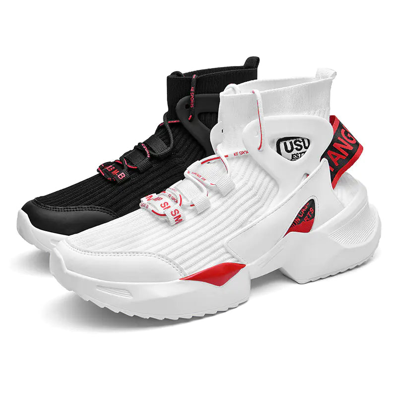 Men's High-Top Sock Sneakers - Breathable and Stylish