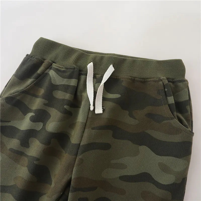 Camouflage Boys Sweatpants with Drawstring for Toddlers