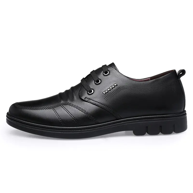 Men's Business Casual Leather Shoes with Breathable Laces