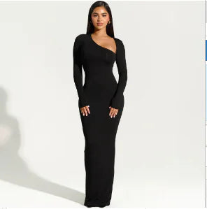 Onyx Dress - Unique Chic Long Sleeve Bodycon (One Piece)