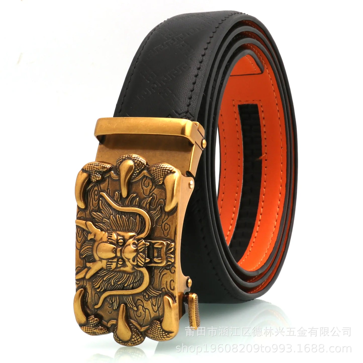 Deli Xing Retro Automatic Buckle Men's Leather Belt