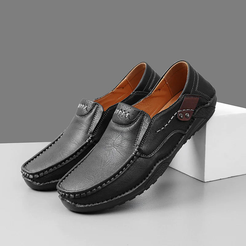 Men's Leather Dress Shoes - Business Slip-On Loafers