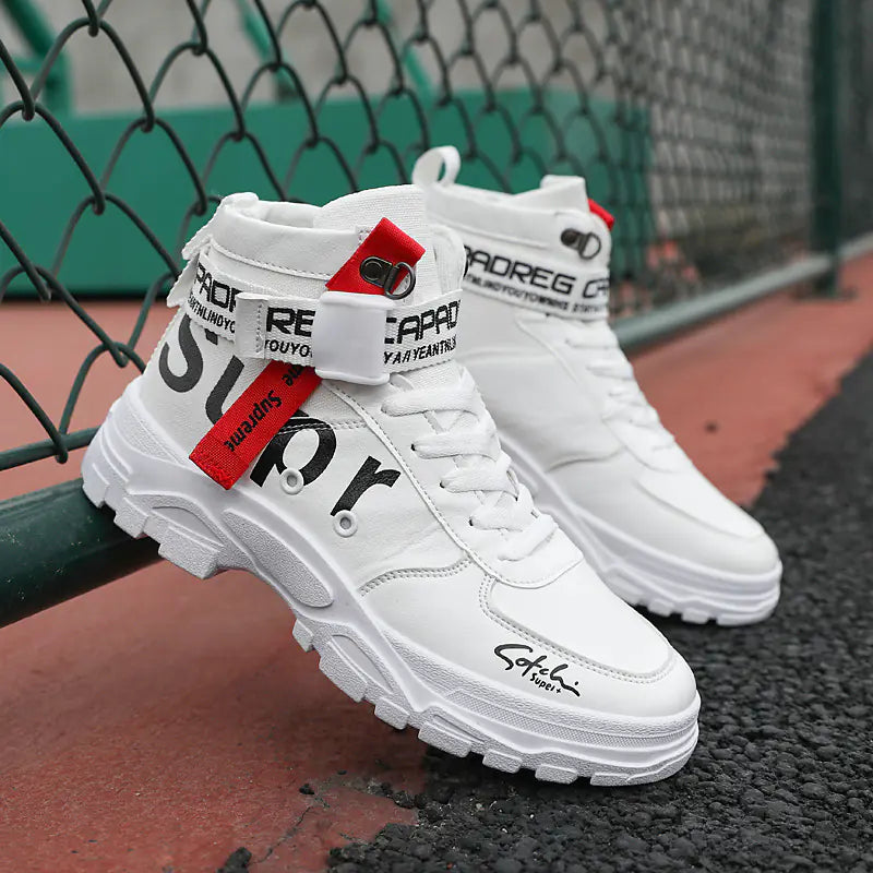 Men's High-Top Casual Sneakers with Thick Sole