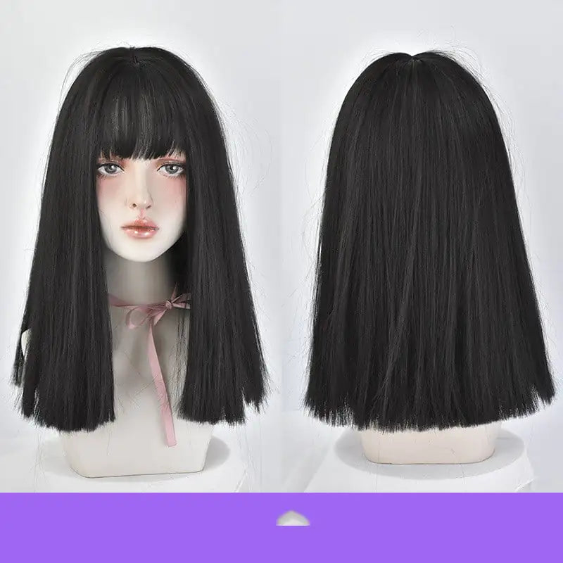 Invisible Simulation Wig Set - Natural Long Straight Hair