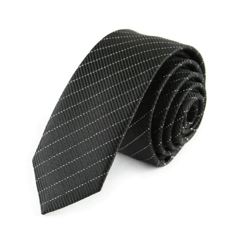 5cm Men's Narrow Business Black Striped Tie
