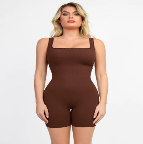 Seamless Square Neck One Piece Sports Romper (Single)