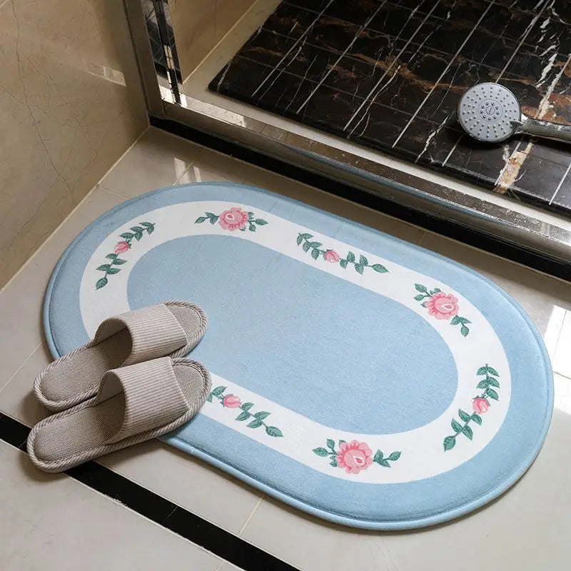 Pastoral Bathroom Absorbent Floor Mat, 15.75"x23.62"