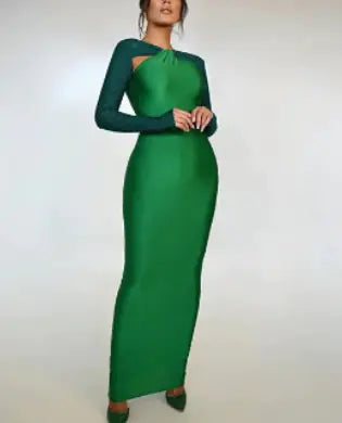 Glittery Hollow Out Bodycon Maxi Dress for Women