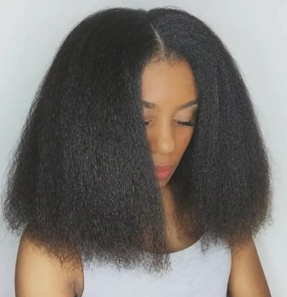 Short Straight Synthetic Wig for Women with Middle Part