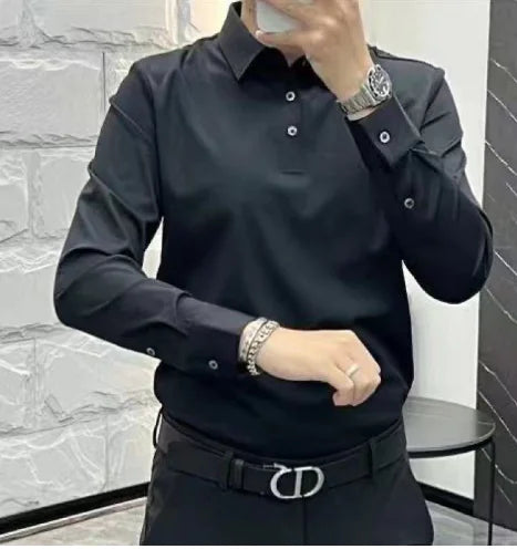 Ziômen Long Sleeve Polo Shirt - Elastic Fabric (One Piece)