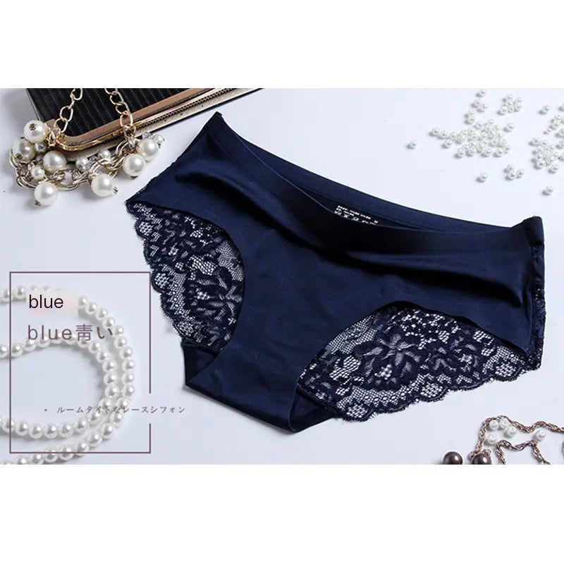 Sexy Ice Silk Women's Lace Thong Panties