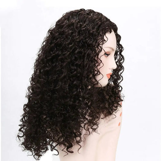 Long Curly Female Wig with Mid-Point Style