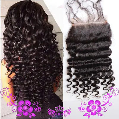 Real Hair Handwoven Deep Wave Lace Closure Wig 4x4