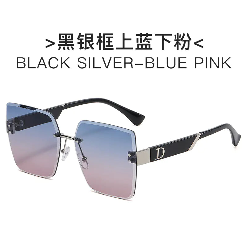 Fashionable Frameless Sunglasses for Women - Oversized