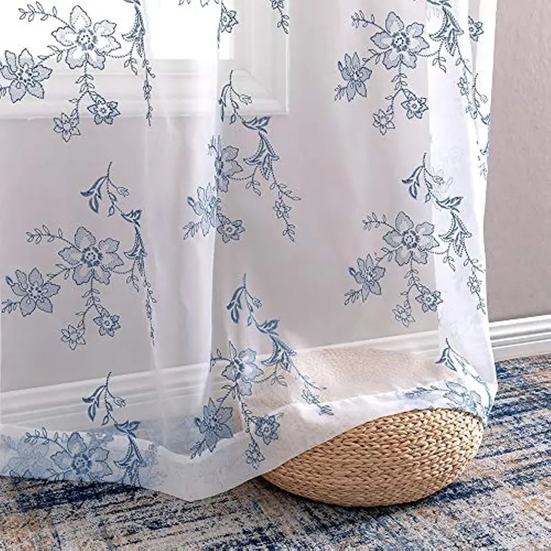 2 pcs Terrilon Rebecca Embroidered Curtains for Home Decor