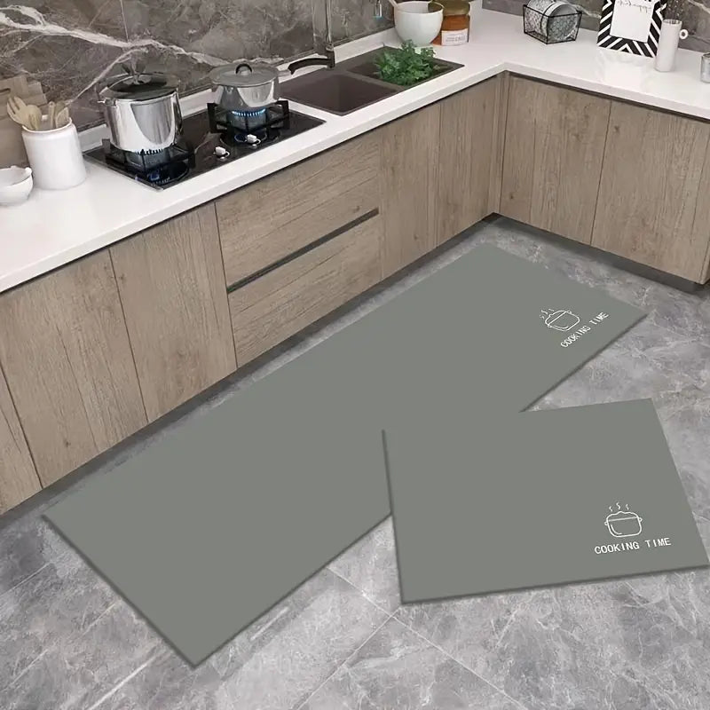 Grey Non-slip Kitchen Floor Mat (1pc, 19.6x31.5in)