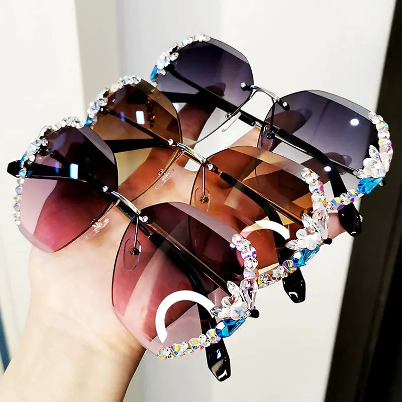 3D Diamond Sunglasses for Women - UV Protection