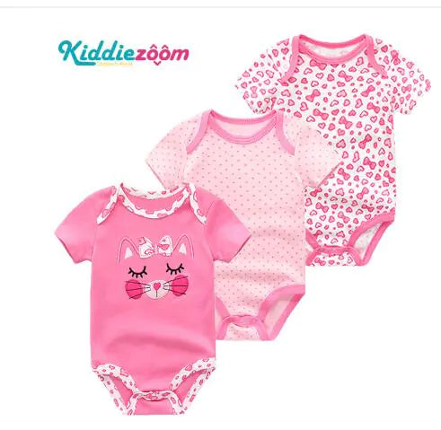 Cotton Bodysuit Set of 3 (Short Sleeve)