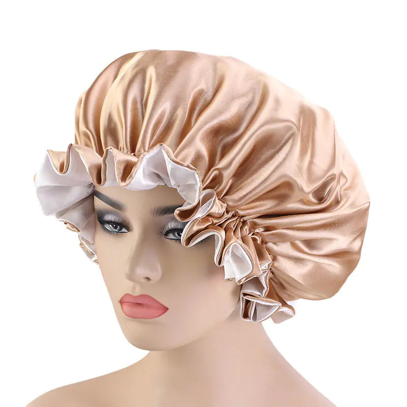 Extra Large Round Double Satin Lace Nightcap