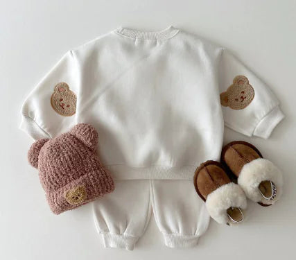 Lucc Set - Cute Bear Cotton Kids Hoodie and Pants (One Set)