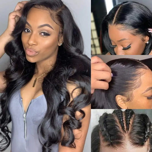 Women's Black Long Curly Wig with Medium Part