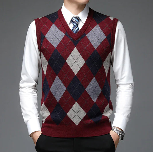 Batoci Vest for Men - Knitted Sleeveless Sweater (One)