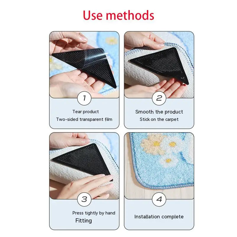 Triangle Rug Grippers - Non-Slip Double-Sided Stickers