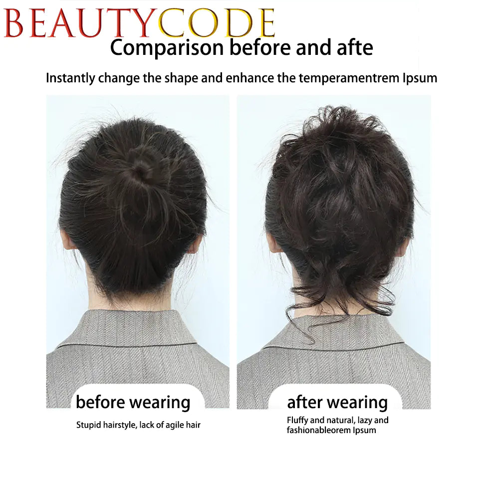 Synthetic Curl Donut with Elastic Band for Messy Bun