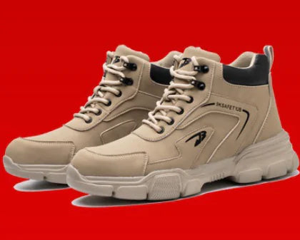 Men's Steel Toe Work Boots - High Top Safety Shoes