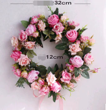 Realistic Silk Rose Wreath for Home Decor and Christmas