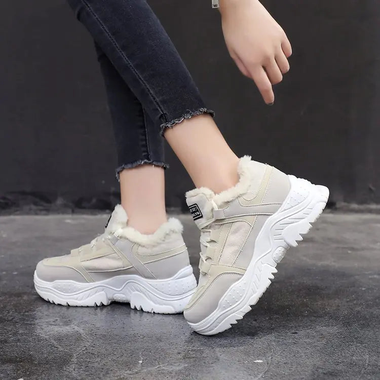 Women's Casual Thick Sole Sneakers - Korean Style