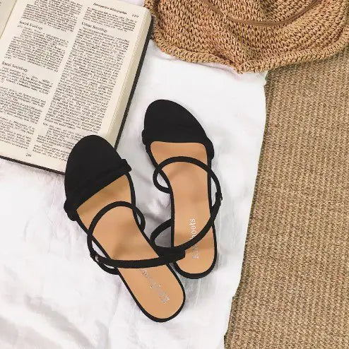Strap Mid-Heel Square Sandals