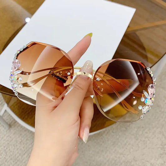 2023 Women's Rimless Diamond-Studded Sunglasses